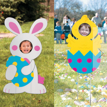 Plastic Easter Photo Props Yard Signs